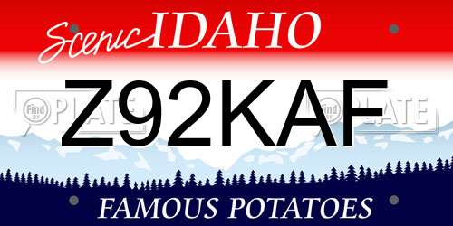 Z92KAF Idaho License Plate