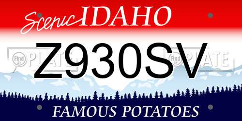 Z930SV Idaho License Plate