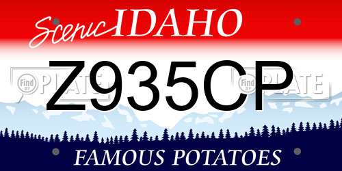 Z935CP Idaho License Plate