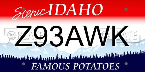 Z93AWK Idaho License Plate