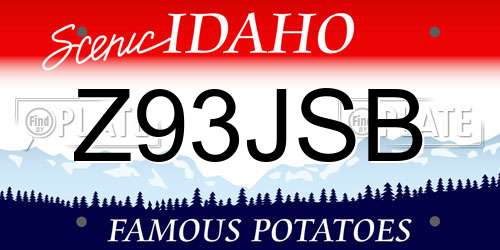 Z93JSB Idaho License Plate
