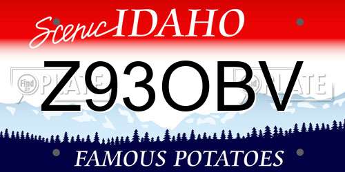 Z93OBV Idaho License Plate
