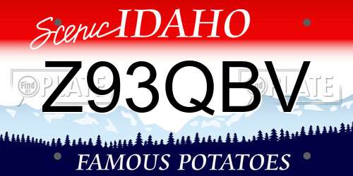 Z93QBV Idaho License Plate