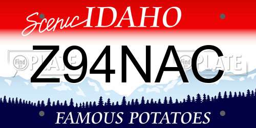 Z94NAC Idaho License Plate