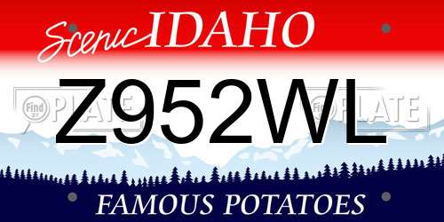 Z952WL Idaho License Plate