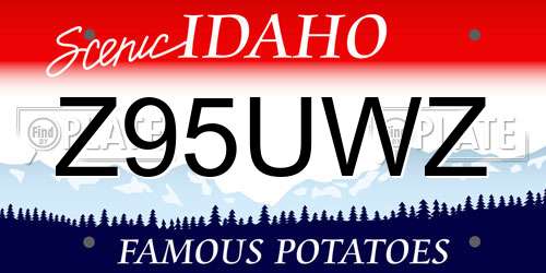 Z95UWZ Idaho License Plate
