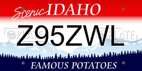 Z95ZWL Idaho License Plate