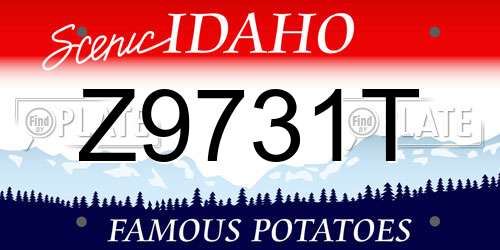 Z9731T Idaho License Plate