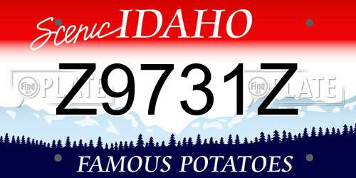 Z9731Z Idaho License Plate