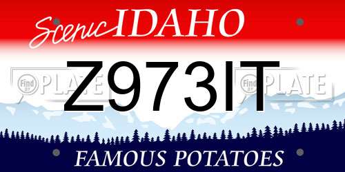 Z973IT Idaho License Plate