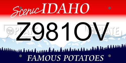 Z981OV Idaho License Plate