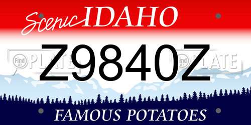 Z9840Z Idaho License Plate