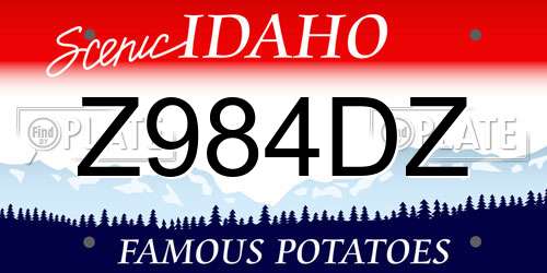 Z984DZ Idaho License Plate