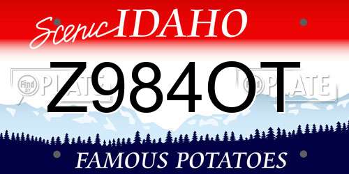 Z984OT Idaho License Plate