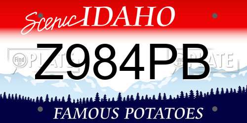 Z984PB Idaho License Plate