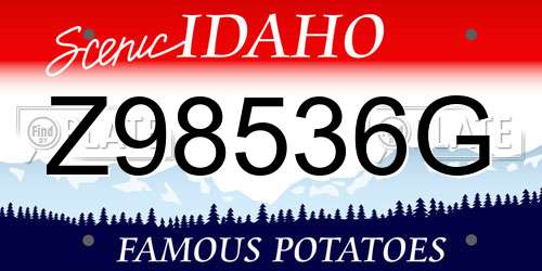 Z98536G Idaho License Plate