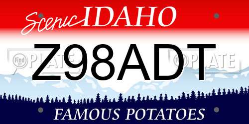 Z98ADT Idaho License Plate