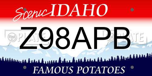 Z98APB Idaho License Plate