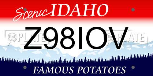 Z98IOV Idaho License Plate