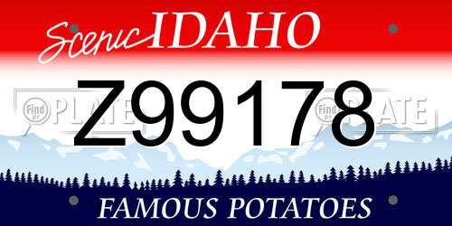 Z99178 Idaho License Plate