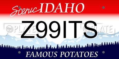 Z99ITS Idaho License Plate