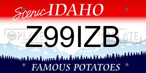 Z99IZB Idaho License Plate
