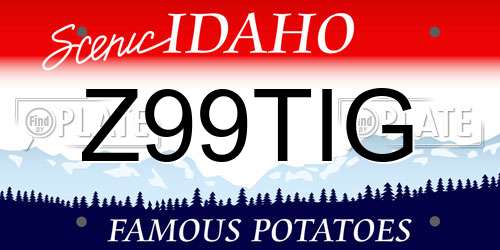 Z99TIG Idaho License Plate