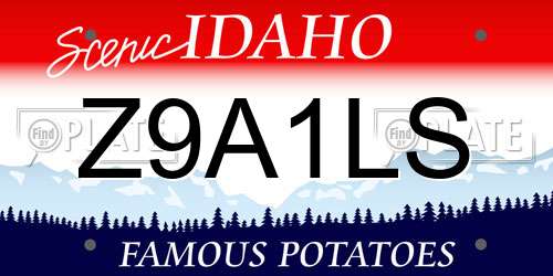 Z9A1LS Idaho License Plate
