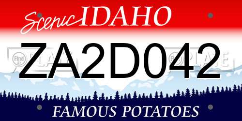 ZA2D042 Idaho License Plate