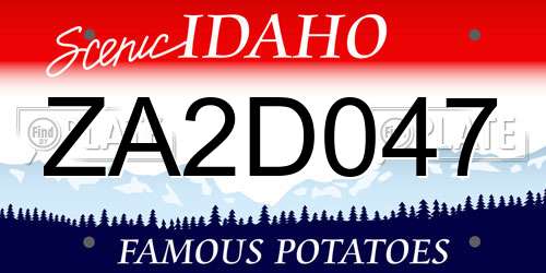 ZA2D047 Idaho License Plate