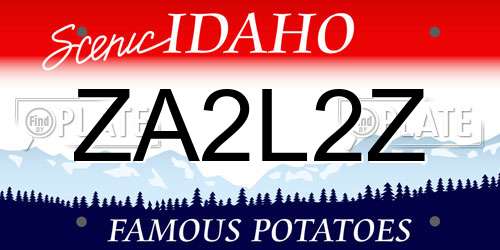 ZA2L2Z Idaho License Plate