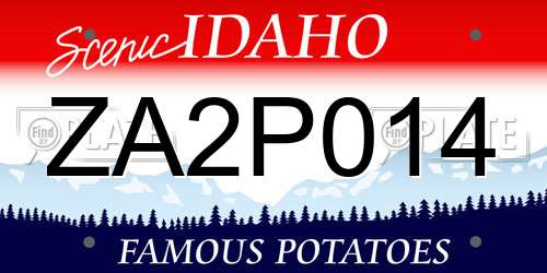 ZA2P014 Idaho License Plate
