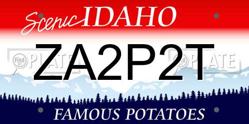 ZA2P2T Idaho License Plate