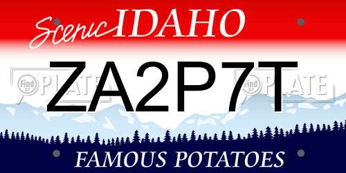 ZA2P7T Idaho License Plate