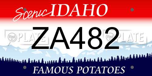 ZA482 Idaho License Plate