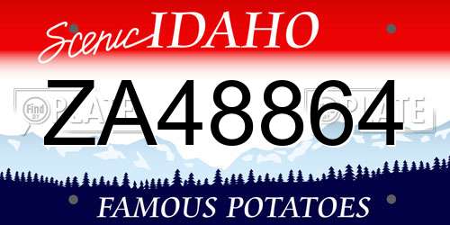 ZA48864 Idaho License Plate