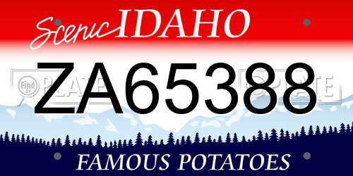ZA65388 Idaho License Plate