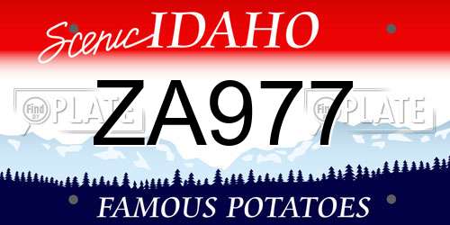 ZA977 Idaho License Plate