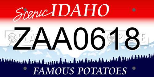 ZAA0618 Idaho License Plate