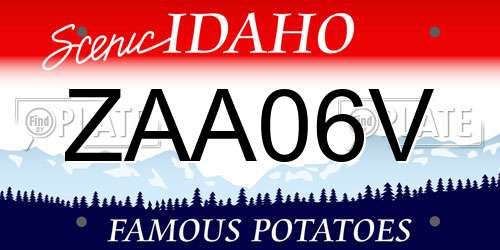 ZAA06V Idaho License Plate