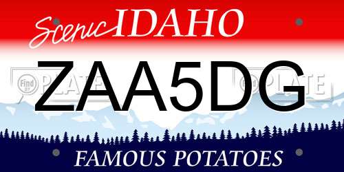 ZAA5DG Idaho License Plate