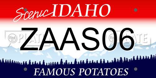 ZAAS06 Idaho License Plate