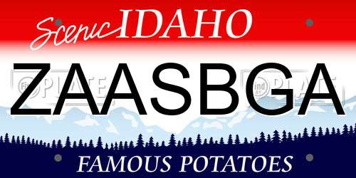 ZAASBGA Idaho License Plate
