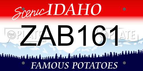 ZAB161 Idaho License Plate