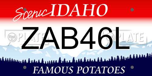 ZAB46L Idaho License Plate