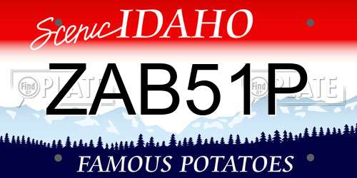 ZAB51P Idaho License Plate