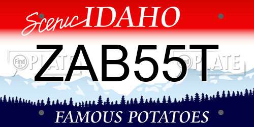 ZAB55T Idaho License Plate