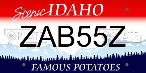 ZAB55Z Idaho License Plate