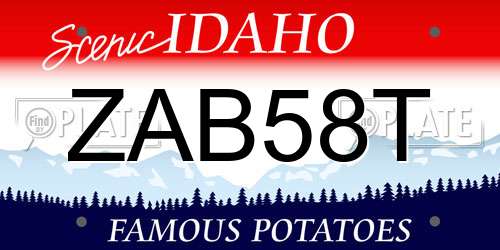 ZAB58T Idaho License Plate