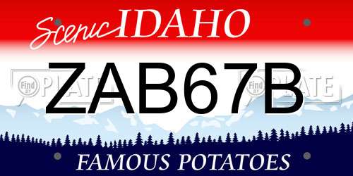 ZAB67B Idaho License Plate